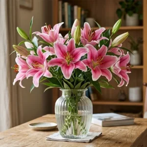 8 Stem Pink Oriental Lilies
