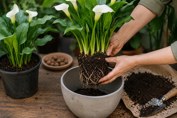 Repotting of Calla Lilies