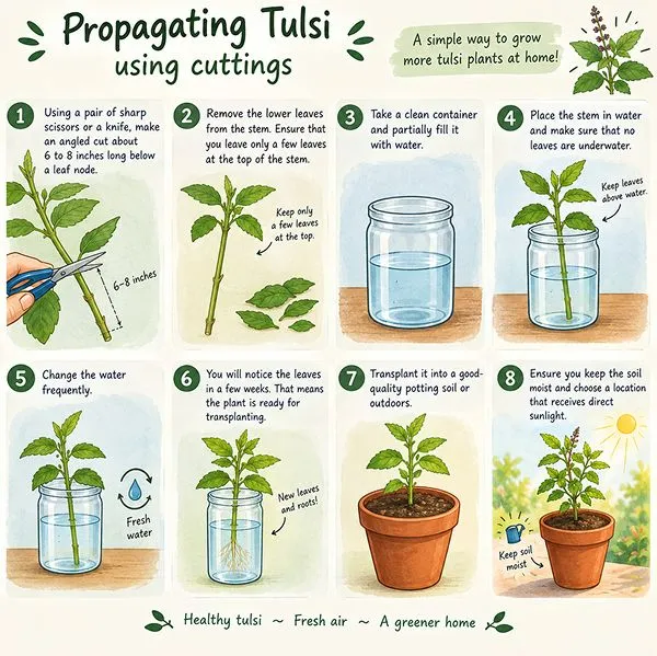 Propagating Tulsi using Cuttings