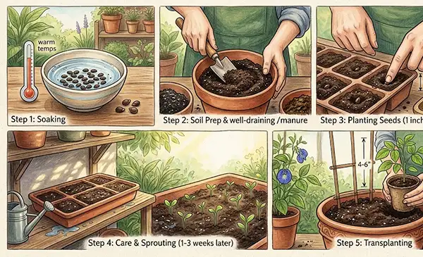 Blue pea planting