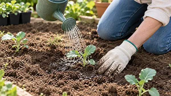 Ensure watering and spacing