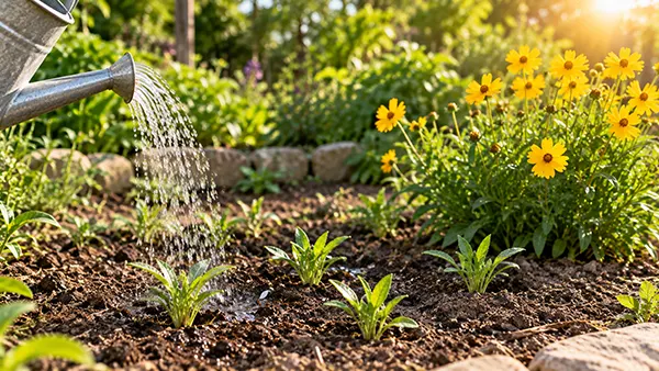 Watering plant